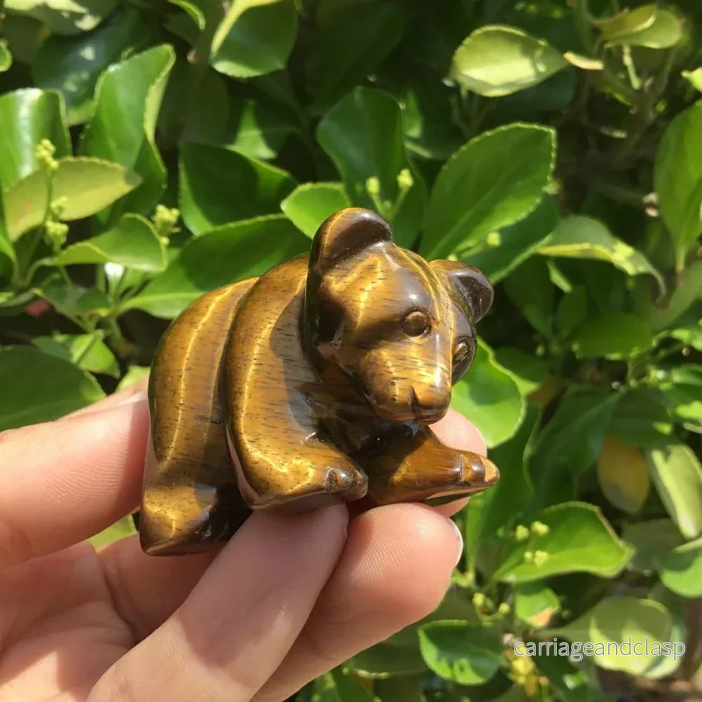 Tiger's Eye Skulpterad Kristallbjörn | Veska - Bild 2