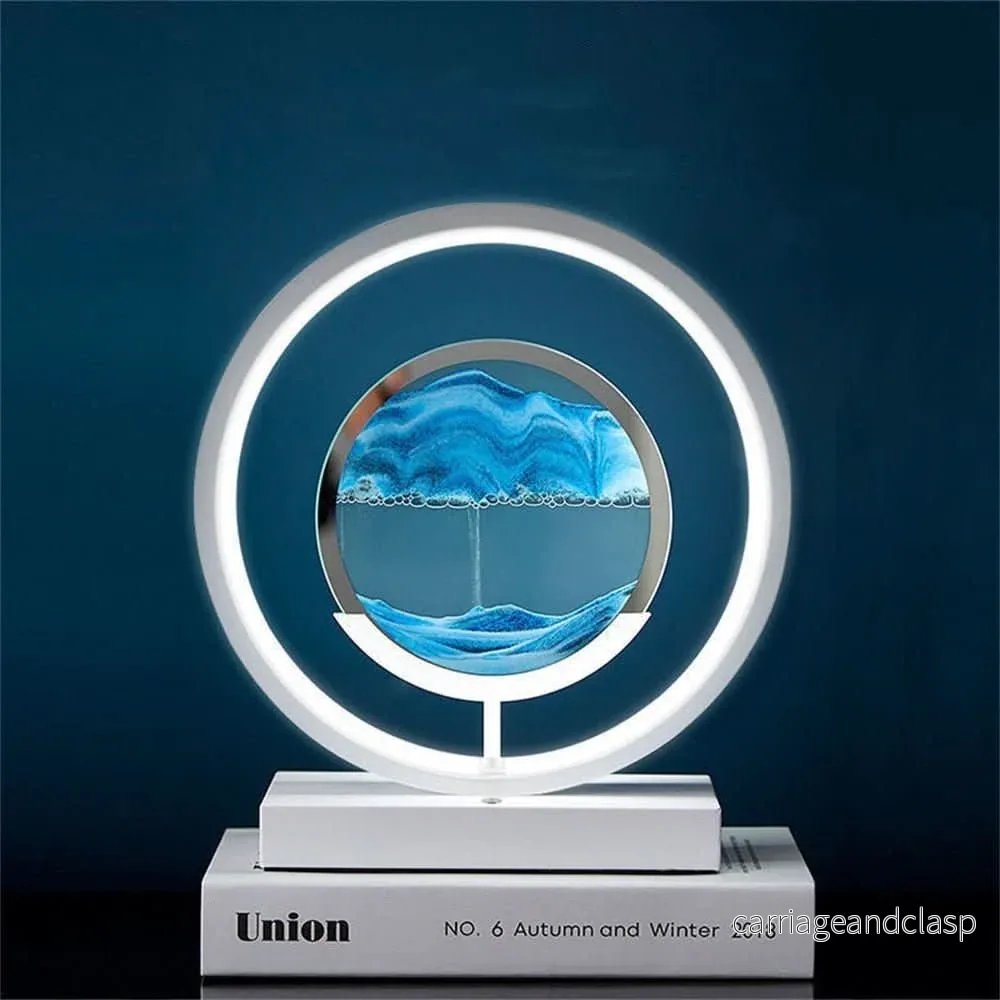 3D LED Sand Art Bordslampa med USB-laddning för Avkopplande Atmosfär | Veska