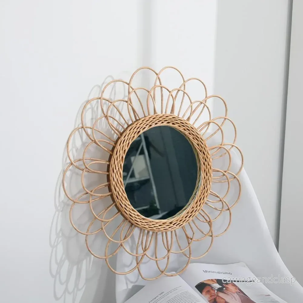 Anya Rattan Loop Rund Väggspegel | Veska Anya Rattan Loop Rund Väggspegel | Veska