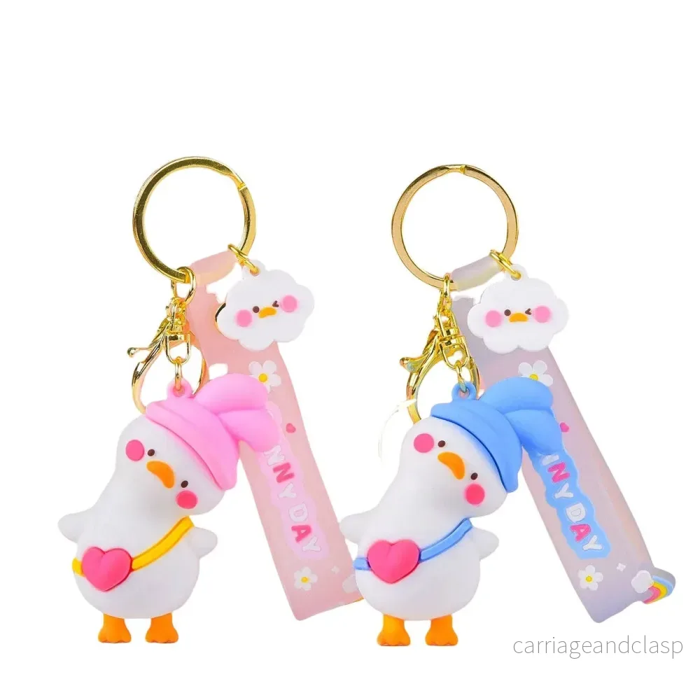 Ljusblå Nyckelring Kawaii Anka – Söt Accessoar för Nycklar & Väskor - Bild 3