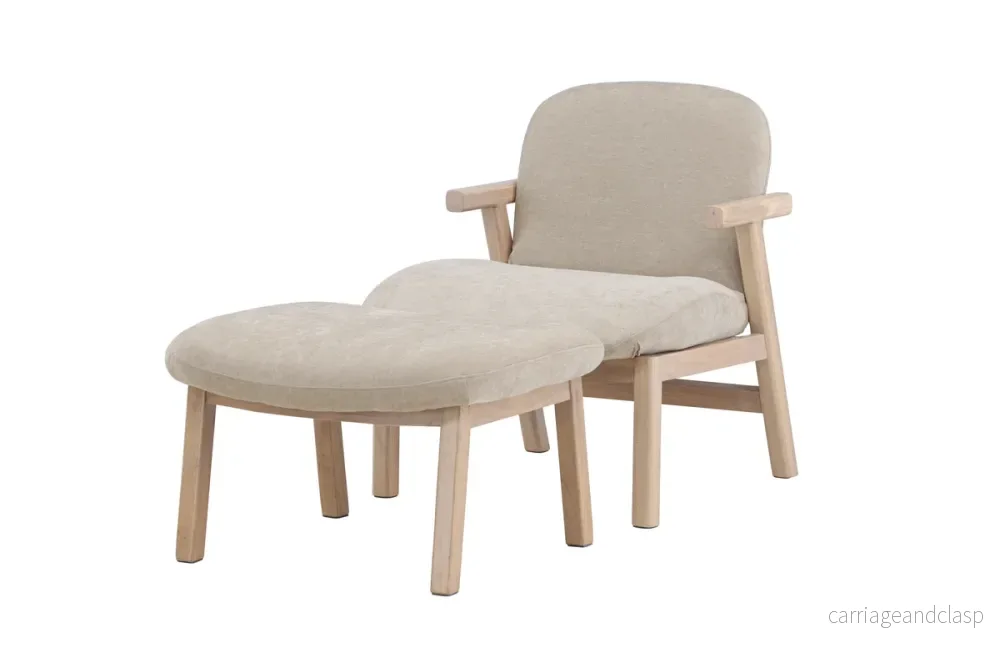 Fåtölj Beige Rile + Ottoman 60x42x60 Beige - Bild 2