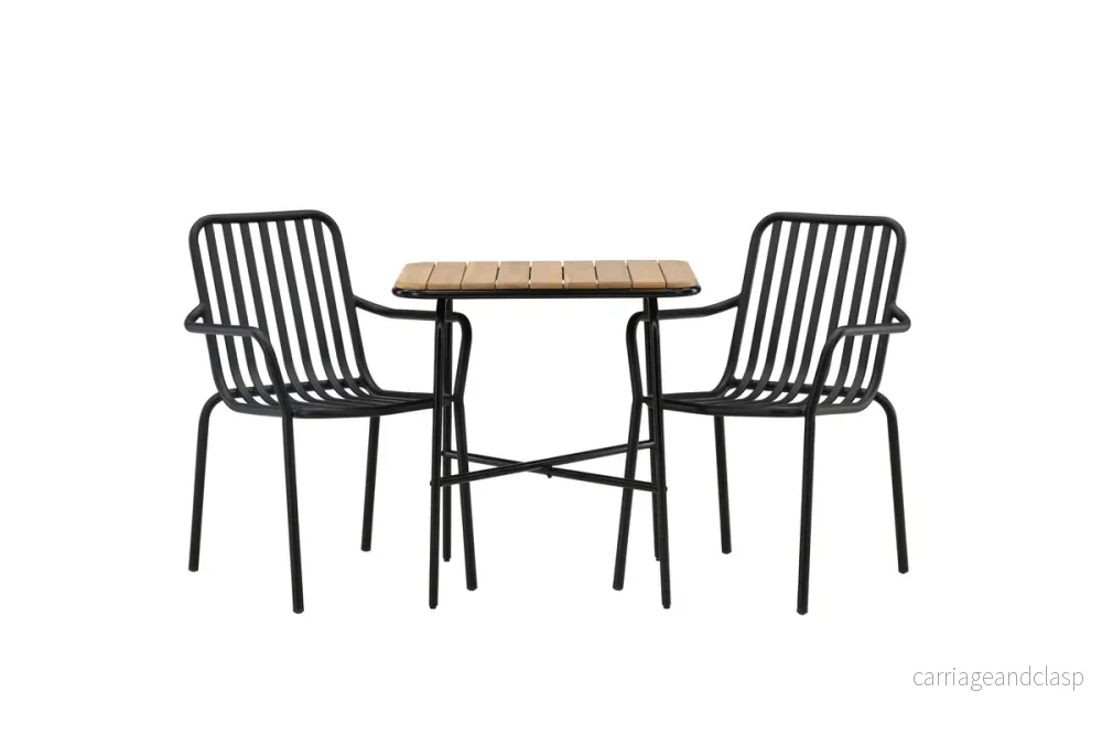 Holmbeck & Peking Cafebord Natur + Matstolar Svart - Bild 2