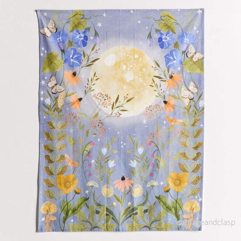 Psychedelic Full Moon Floral Vägghängning | Veska - Bild 3
