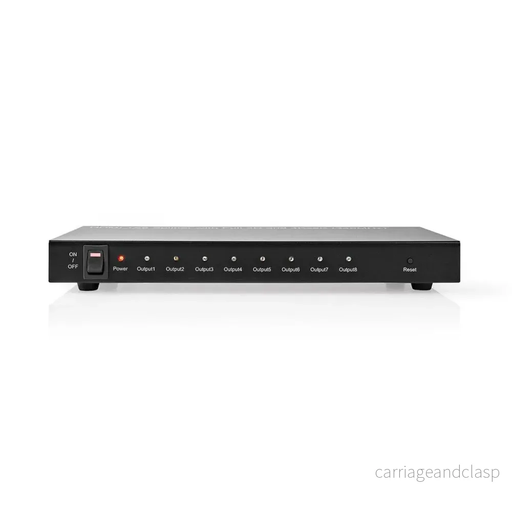 Nedis 8-portars HDMI-splitter 8x HDMI-utgång 4K@30Hz 3,4 Gbps metall antracit