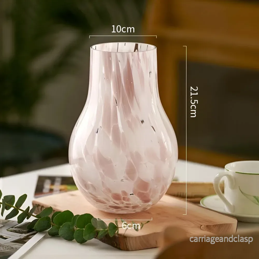 Rose Marmor Effekts Glasvas | Veska