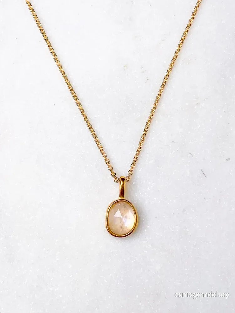 Amazonit Facet Necklace (18K guldpläterad)