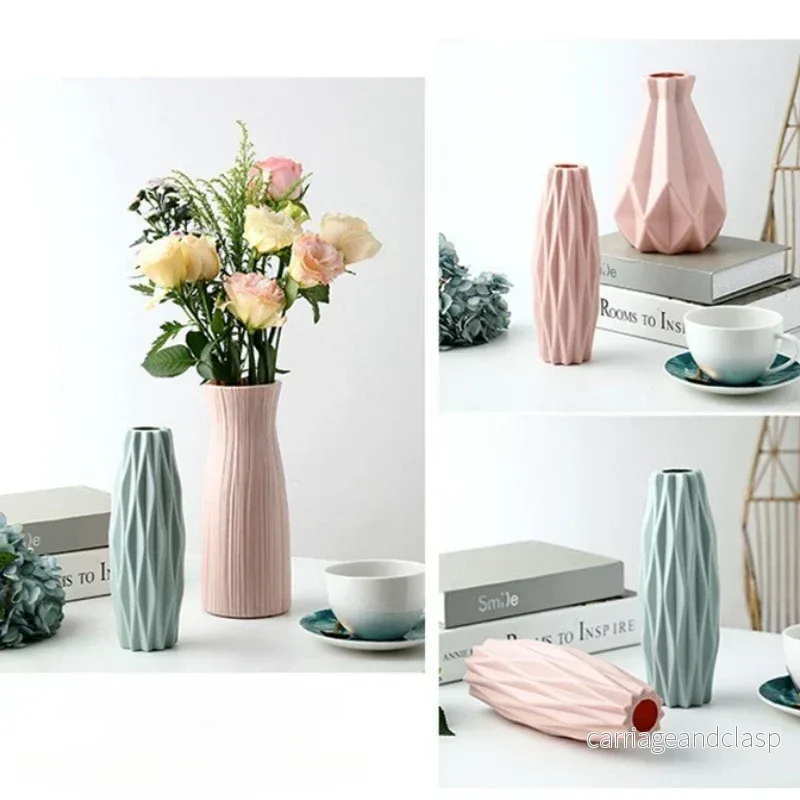 Royelux Diamond PlastVeskaommvaser - Modern Imitation Keramik Kruka | Veska - Bild 2