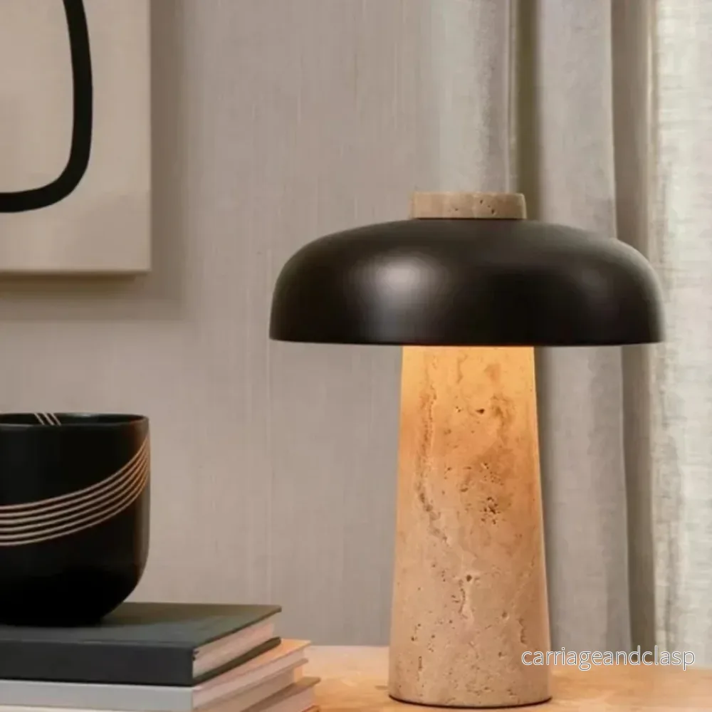 Veska | Lyx Travertin LED Bordslampa - Bild 2