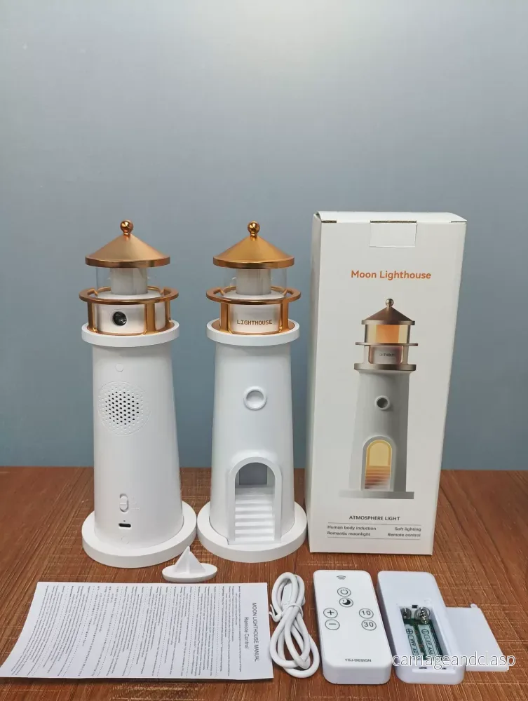 Månlampa Fyr Projektionslampa Ambient Nattljus Bluetooth Högtalare Fjärrkontroll Rörelsesensor Bordslampa | Veska - Bild 3