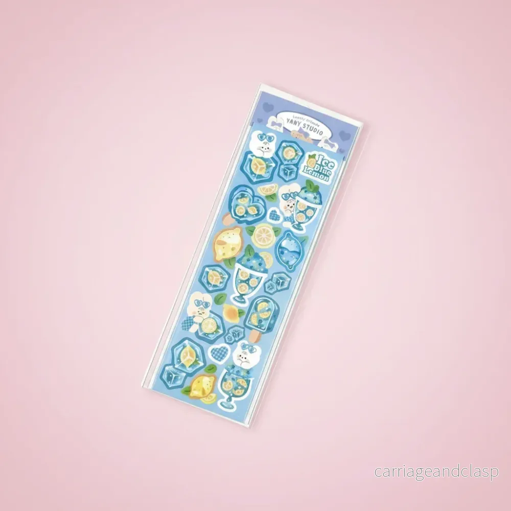 Kawaii Stickers Ark Ice Blue Lemon – Bullet Journal & Pyssel Dekoration Kawaii Stickers Ark Ice Blue Lemon – Bullet Journal & Pyssel Dekoration