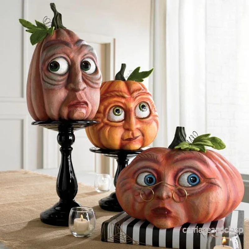 Uttrycksfulla Pumpa Ansikten Halloween Dekoration | Veska - Bild 2