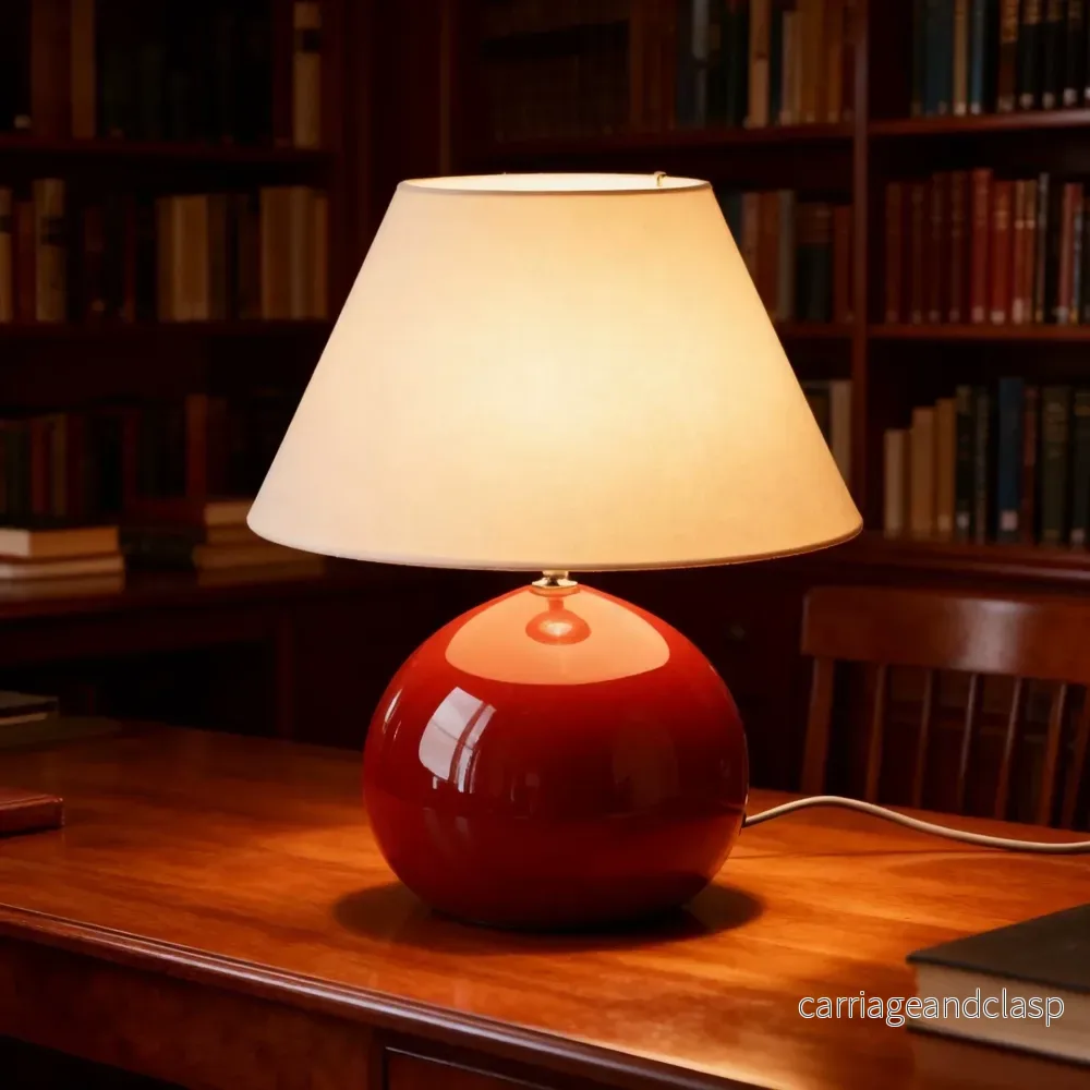 Fransk Vintage Kastanjestil Bordslampa | Veska - Bild 3