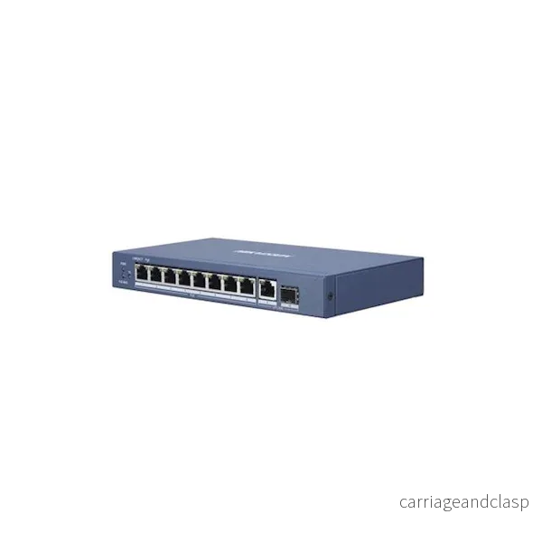Hikvision DS-3E1510P-EI, 10-portars smart switch med, 8x PoE, 1000Mb/Gigabit