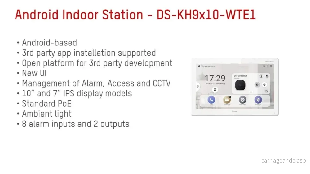 Hikvision DS-KH9510-WTE1(B) All-in-one inomhusstation 10,1 tum Android - Bild 2