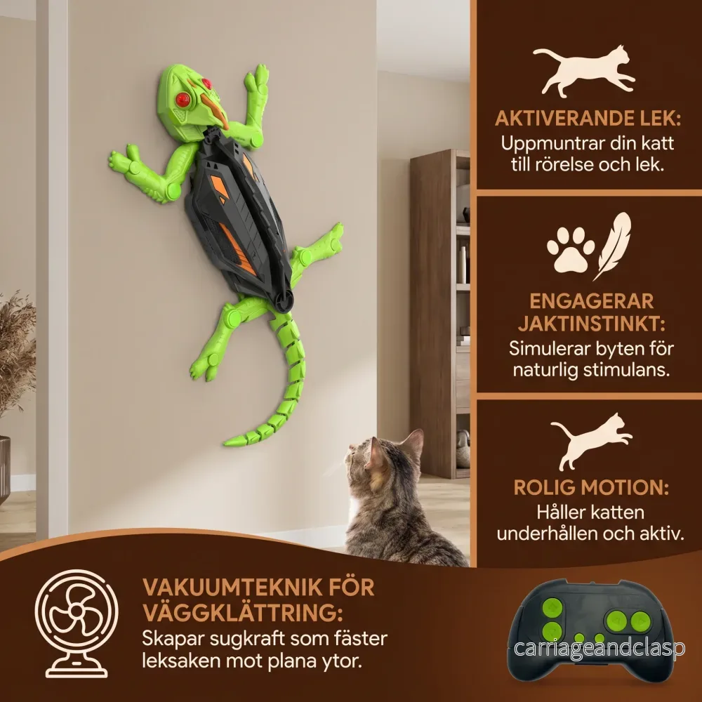 Fjärrstyrd väggklättrande ödleleksak för katter - Bild 3