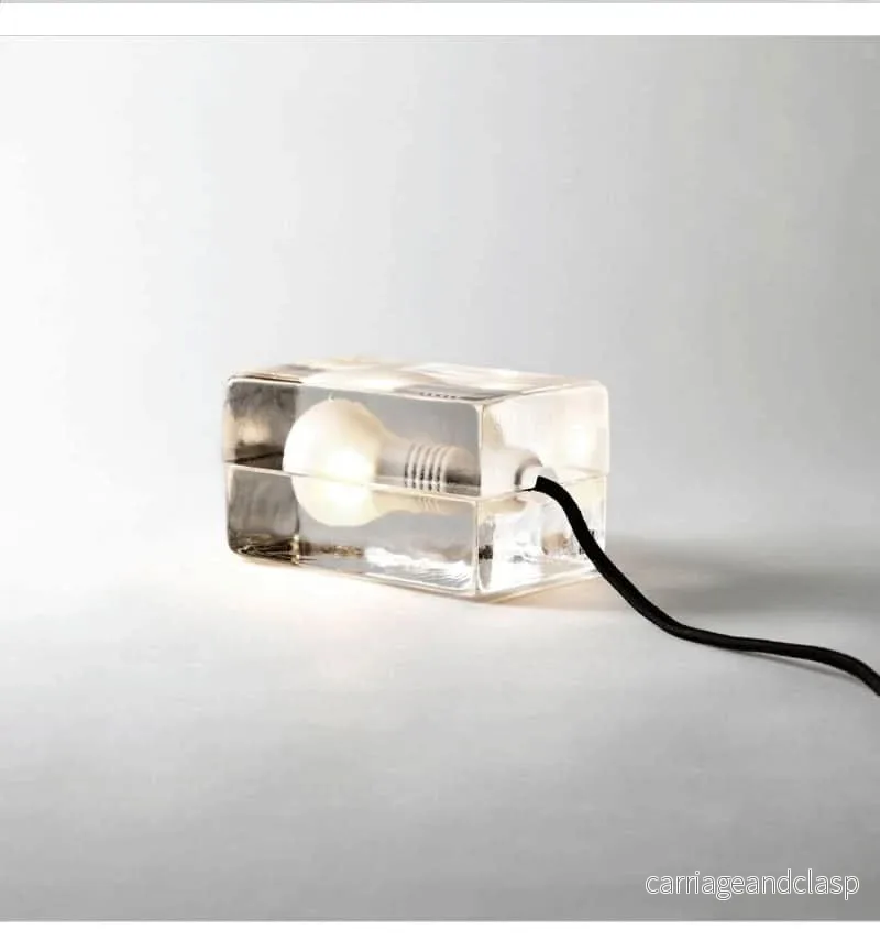Glasblock bordslampa med G9-sockel | Veska Glasblock bordslampa med G9-sockel | Veska