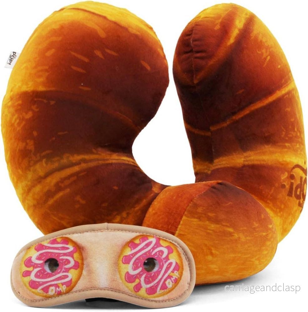 Croissant nackkudde med sömnmask – mjuk och bekväm för resor Croissant nackkudde med sömnmask – mjuk och bekväm för resor