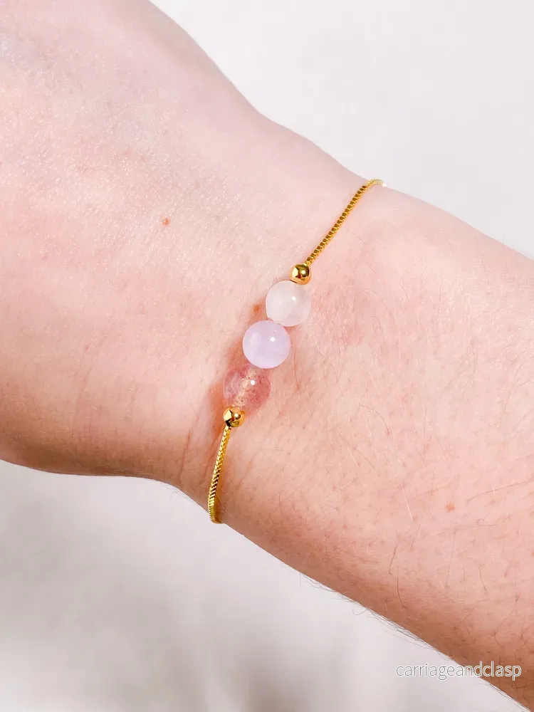 Akvamarin – Petite Heart – Guld
