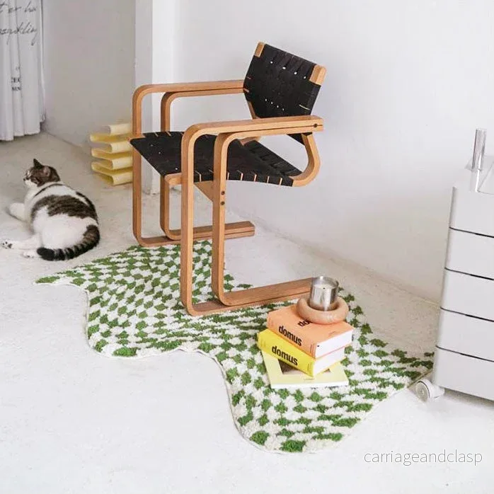 Vågig rutad mini matta | Veska - Bild 3