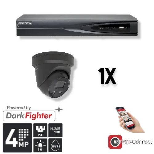 Hikvision Set 1x Turret 4MP + inspelare och kablage