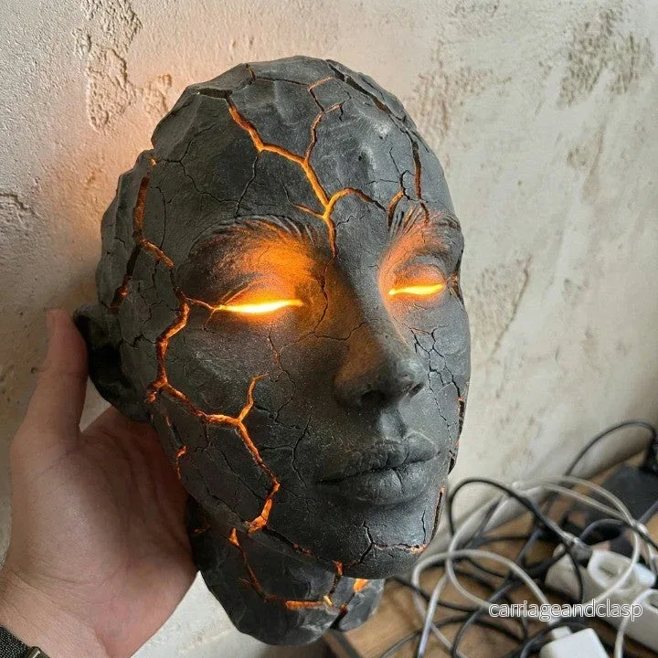 Vulkanisk Face Lava Spricka Väggkonst Lampa | Veska - Bild 3