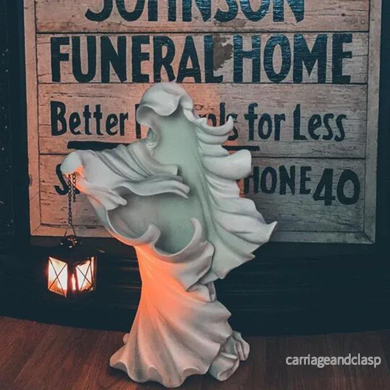Halloween-spöke som håller lyktstatyett i resin statyett | Veska - Bild 2
