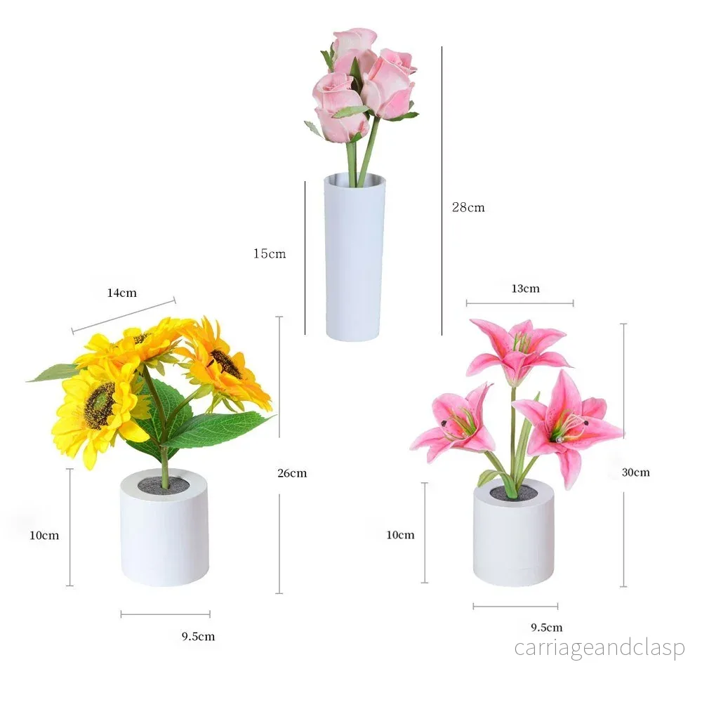 LED Blomma Nattljus Lilja Bord Blomlampa | Veska - Bild 3