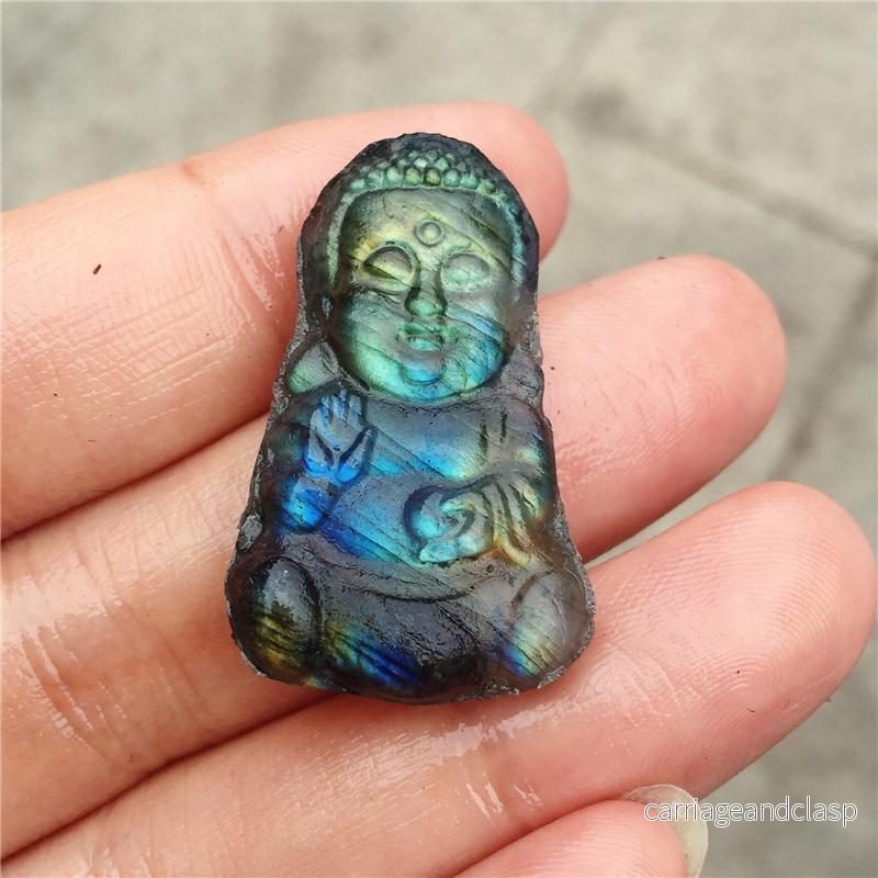 Labradorit Buddha-snidade | Veska - Bild 2