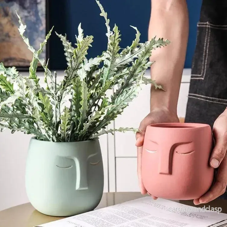 ZenVase Lyxig Keramisk Sovande Ansikte Veskaomkruka med Abstrakt Elegans | Veska ZenVase Lyxig Keramisk Sovande Ansikte Veskaomkruka med Abstrakt Elegans | Veska