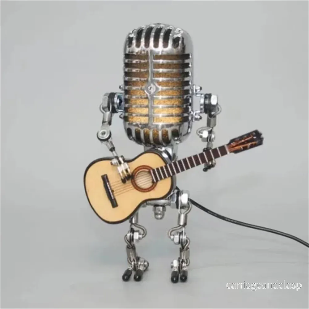 Designer bordslampa robot med gitarr för moderna och kreativa interiörer | Veska - Bild 3