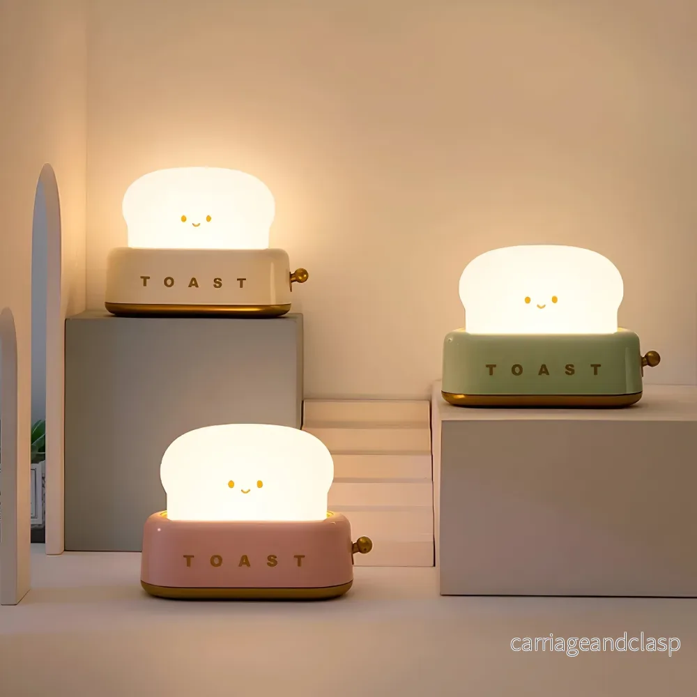 TinyToast Bordslampa – Portabel Brödrost-formad Nattlampa med Dimbar LED & USB-port | Veska - Bild 2