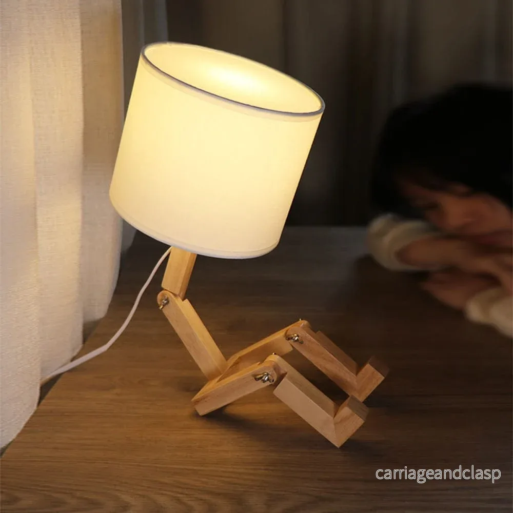 Robot Trä Bordslampa | Veska - Bild 3