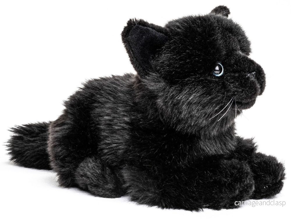 Uni Toys - Katt Svart (Liggande) Gosedjur - Bild 3