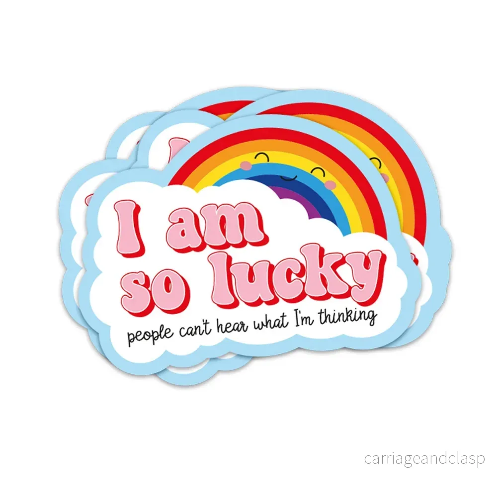 Kawaii Klistermärke ”I am so lucky” – Trendig Dekal för Laptop & Flaskor Kawaii Klistermärke ”I am so lucky” – Trendig Dekal för Laptop & Flaskor