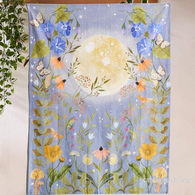Psychedelic Full Moon Floral Vägghängning | Veska - Bild 2