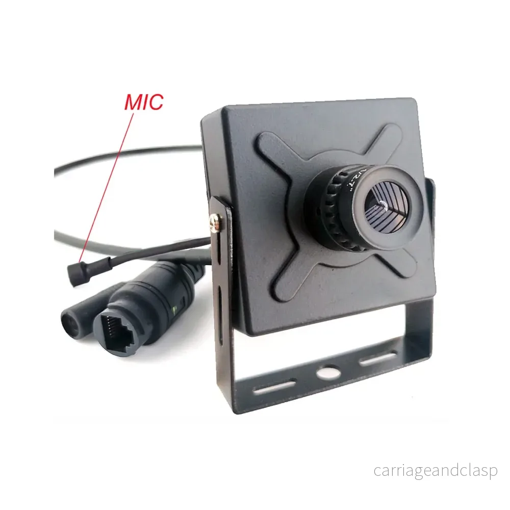 AlarmsystemExpert.co.uk Pinhole IP-kamera 4Mp, 16mm teleobjektiv, betraktningsvinkel 22 grader, PoE, mikrofon