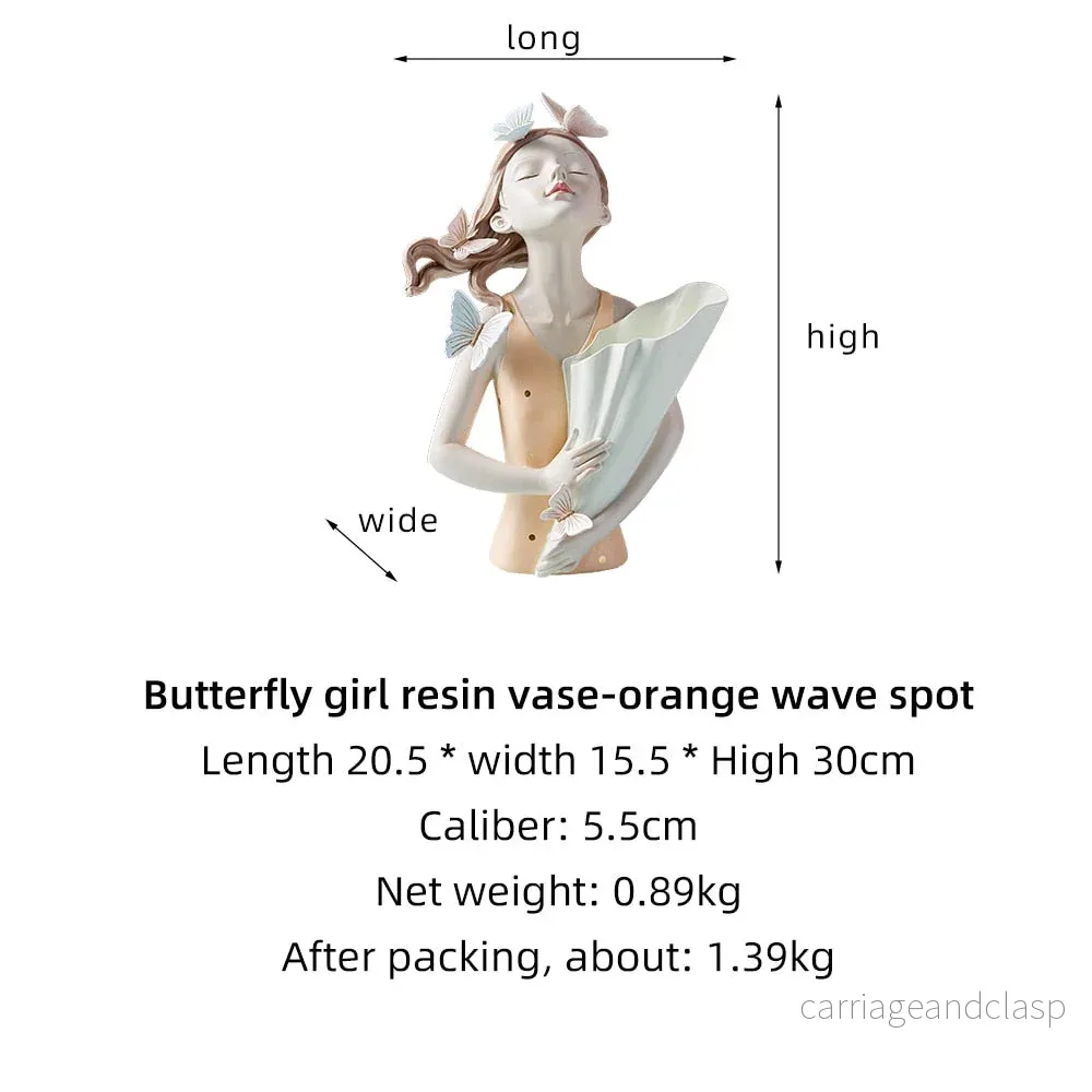 Butterfly Girl Resin Modern Vas | Veska - Bild 3