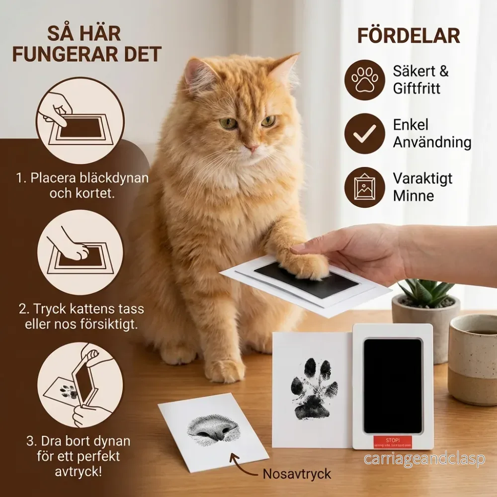 Husdjur Tass- Och Nosavtryckskit – DIY Minneskit För Katt - Bild 3