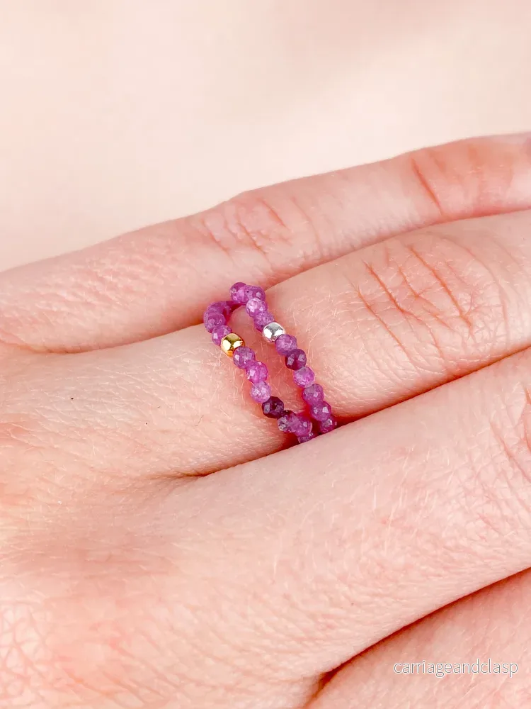 Akvamarin – Petite Heart – Guld
