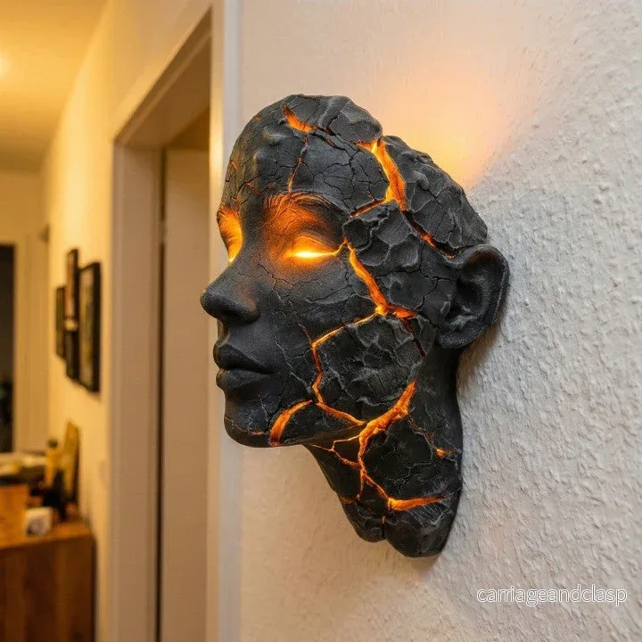 Vulkanisk Face Lava Spricka Väggkonst Lampa | Veska - Bild 2