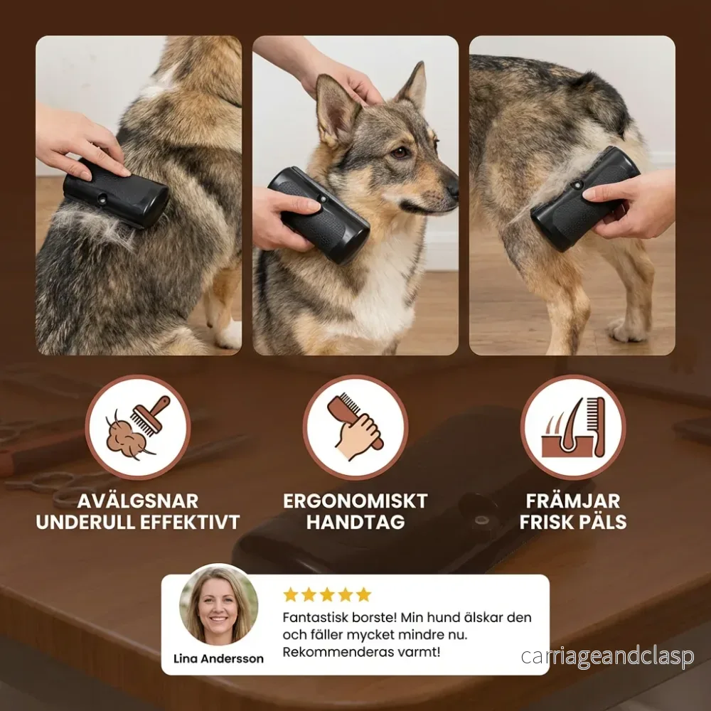 Professionell Underullborste för Husdjur – Effektiv Fällborttagare med Ergonomiskt Handtag - Bild 3