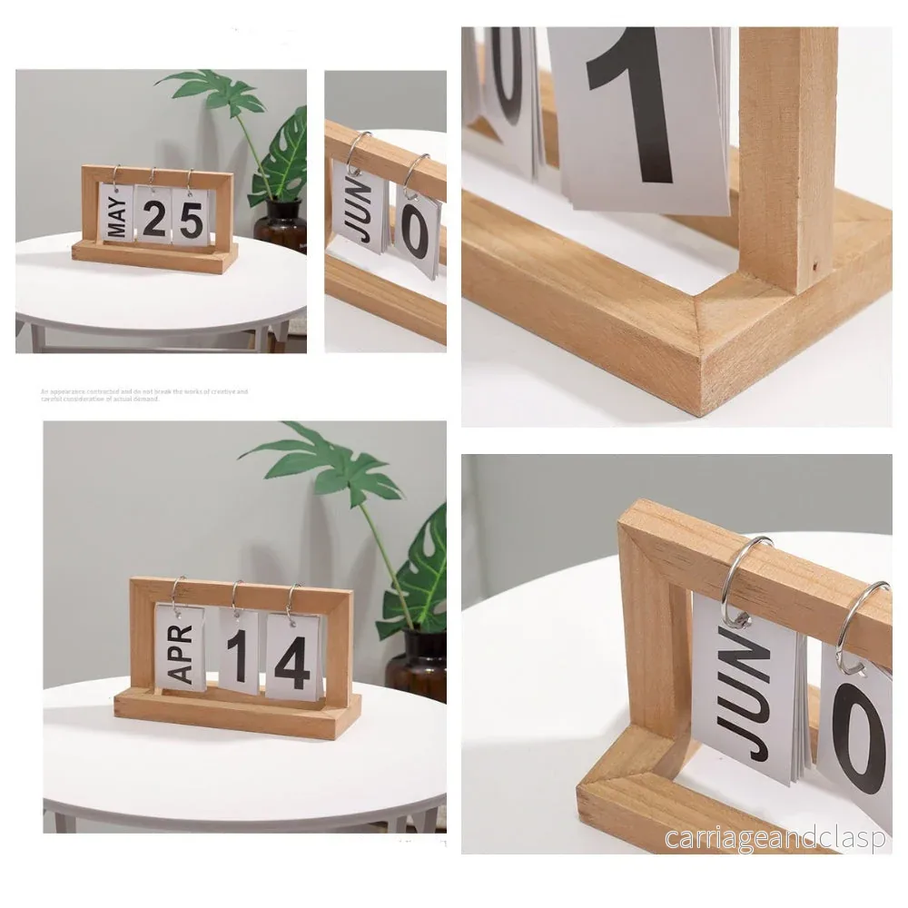 Trä Flip Skrivbord Daglig Kalender | Veska - Bild 2