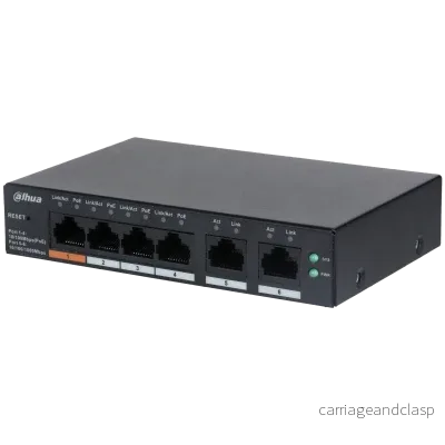 Dahua DH-CS4006-4ET-60, 4xPoE 100Mb-portar, Smart Switch, 2x Uplink Gigabit