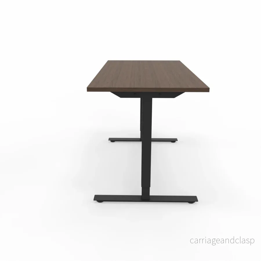 Höj- och sänkbart skrivbord exklusivt i valnöt - Bild 2
