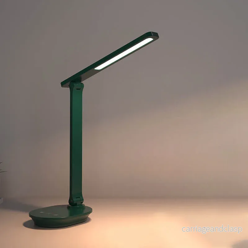 Moderna dubbel vikbar ögonvårds trådlös uppladdningsbar LED skrivbordslampa | Veska - Bild 3