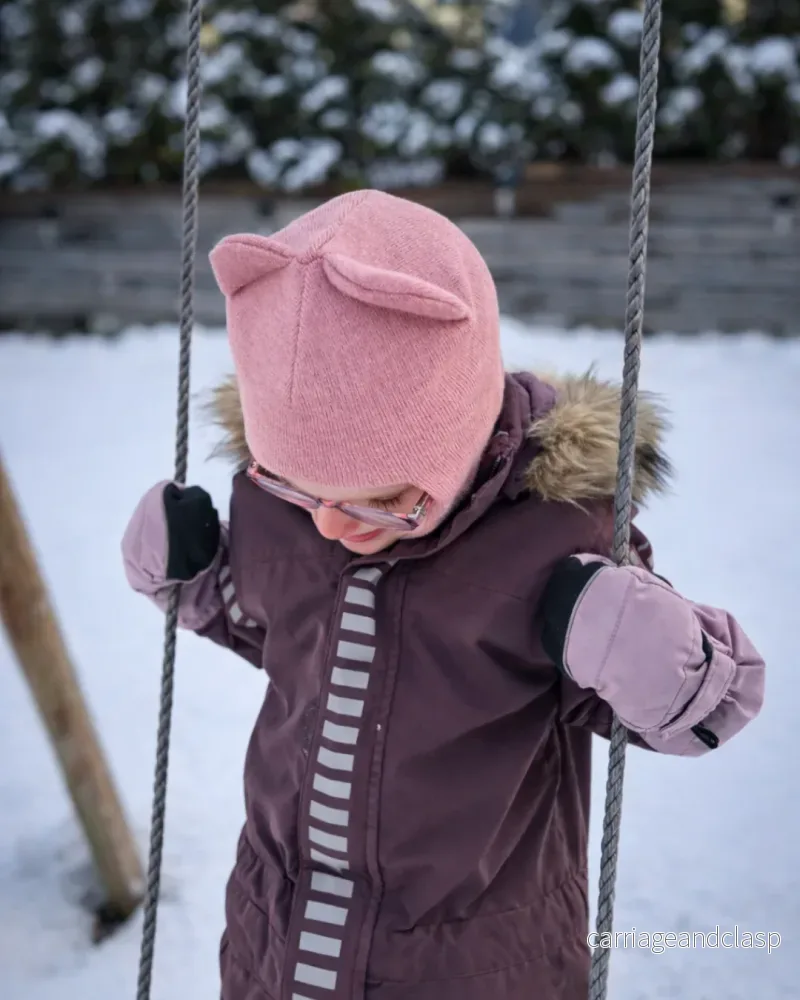 Balaklava i merinoull, rosa - Bild 3