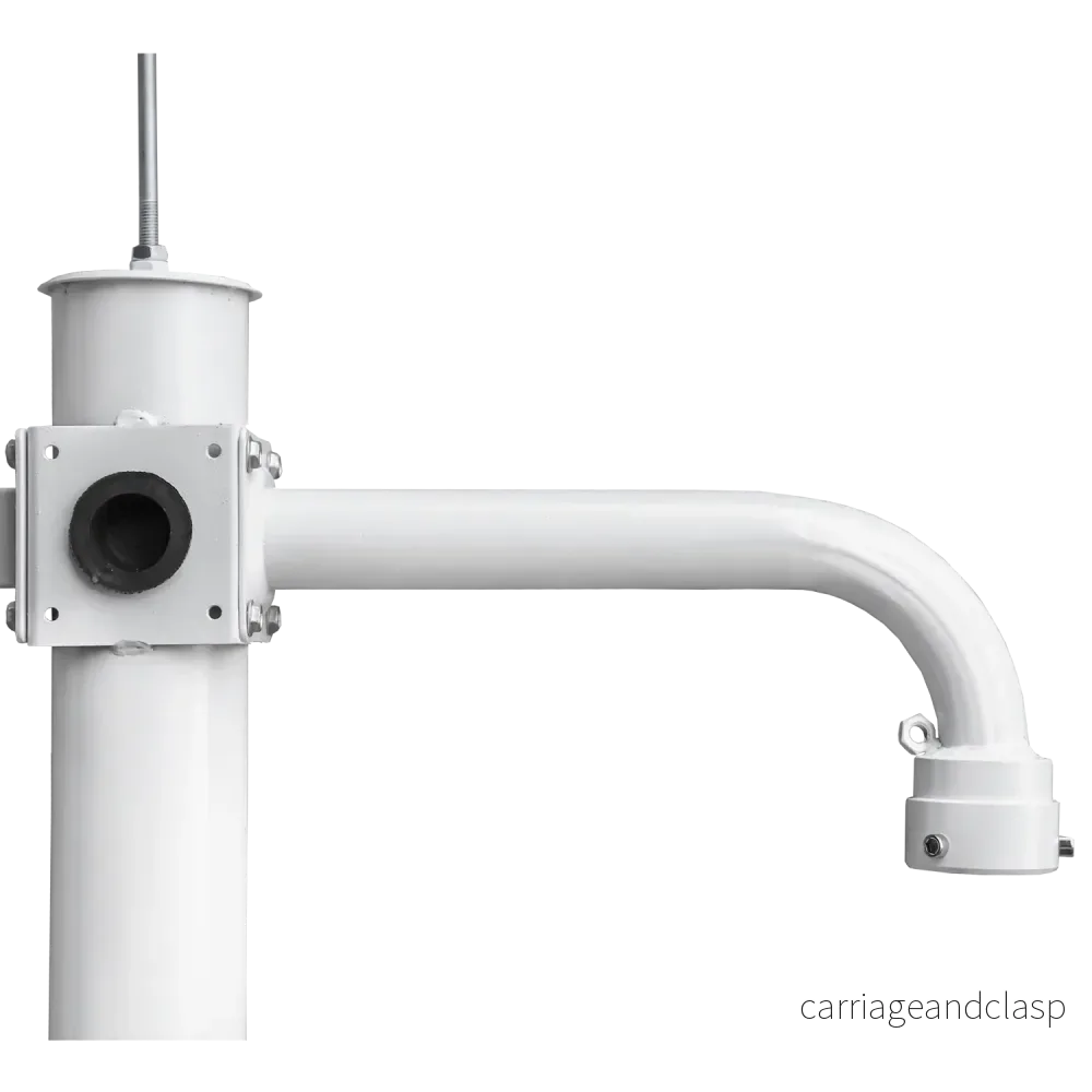 Kameramast 6 meter, vit, galvaniserat stål, åskledare - Bild 2