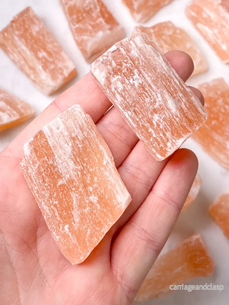 Rå orange selenit - liten - Bild 2