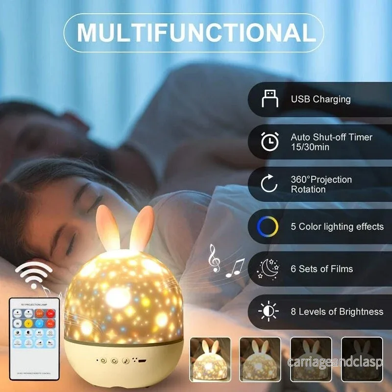 LED Universe Stars Bunny Projektor Nattljus | Veska - Bild 2