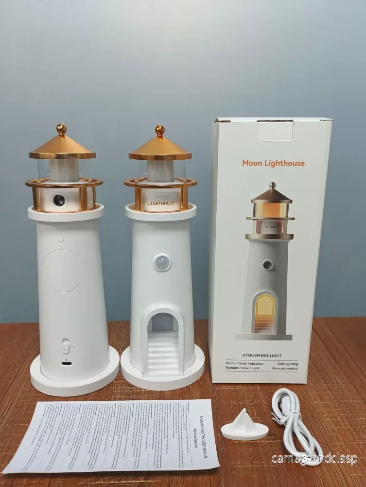 Månlampa Fyr Projektionslampa Ambient Nattljus Bluetooth Högtalare Fjärrkontroll Rörelsesensor Bordslampa | Veska